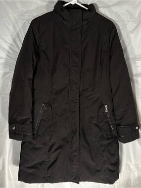 Lauren Ralph Lauren Women’s Coat Sz Med Black Down Filled Zip Up Winter Preppy